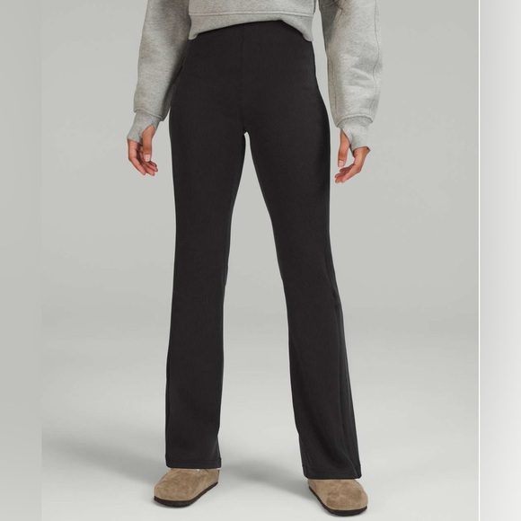 Lululemon Brushed Softstreme Rib Zip Flare 32.5” Leggings - Picture 1 of 7